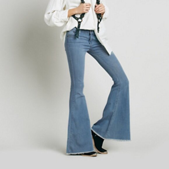 Free People Denim - Free People Denim Super Flare Apple Blue Sz. 26  - Perfect condition, clean hems